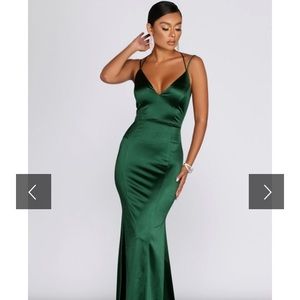 Floor length gown with cross back